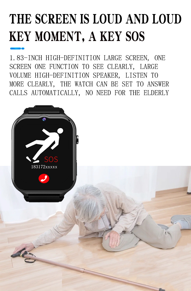 Elderly Smart Watch For Senior - Fall Detection Watch のレビューと価格