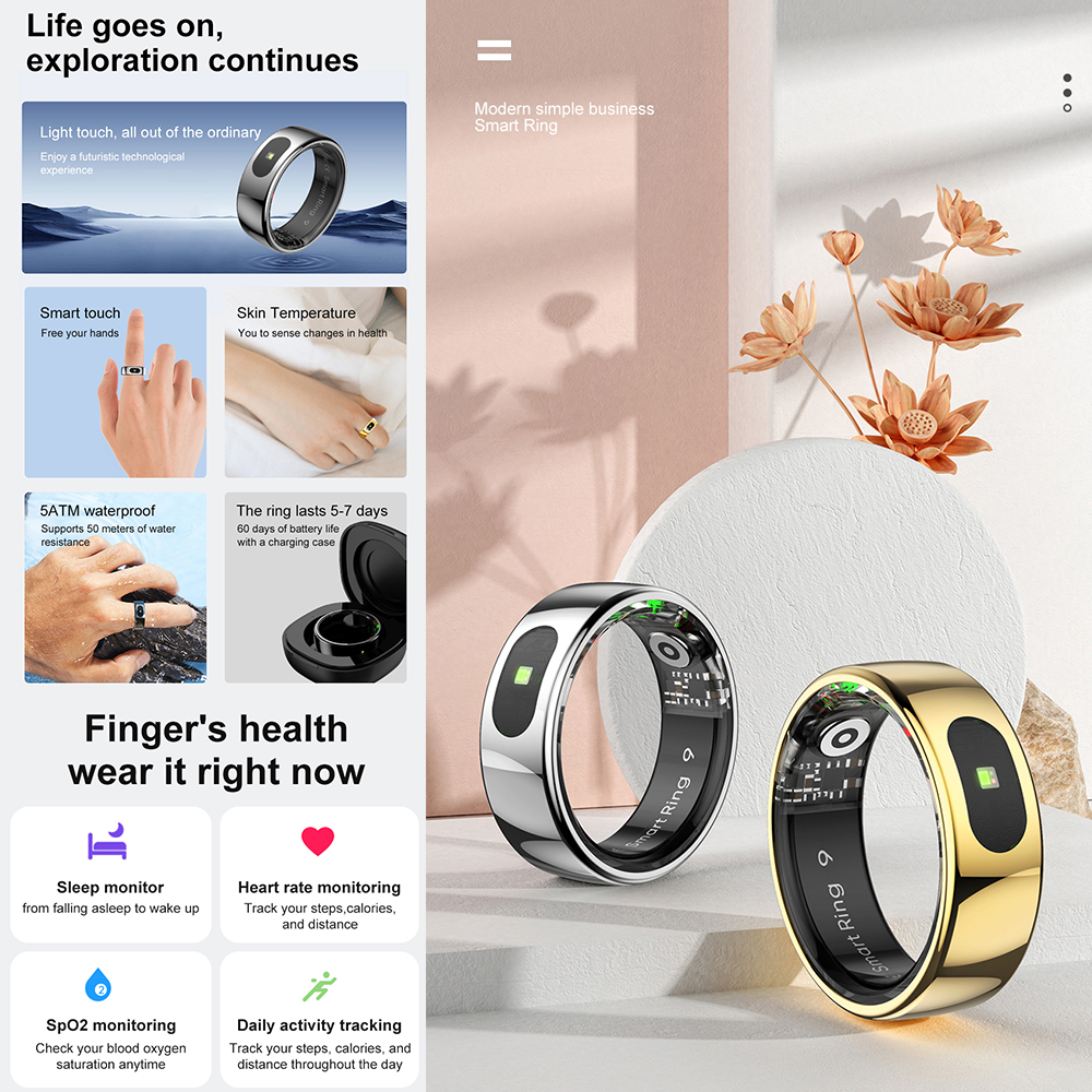 R08 Fitness Tracker Smart Ring - Temperature Ring Skin のレビューと価格