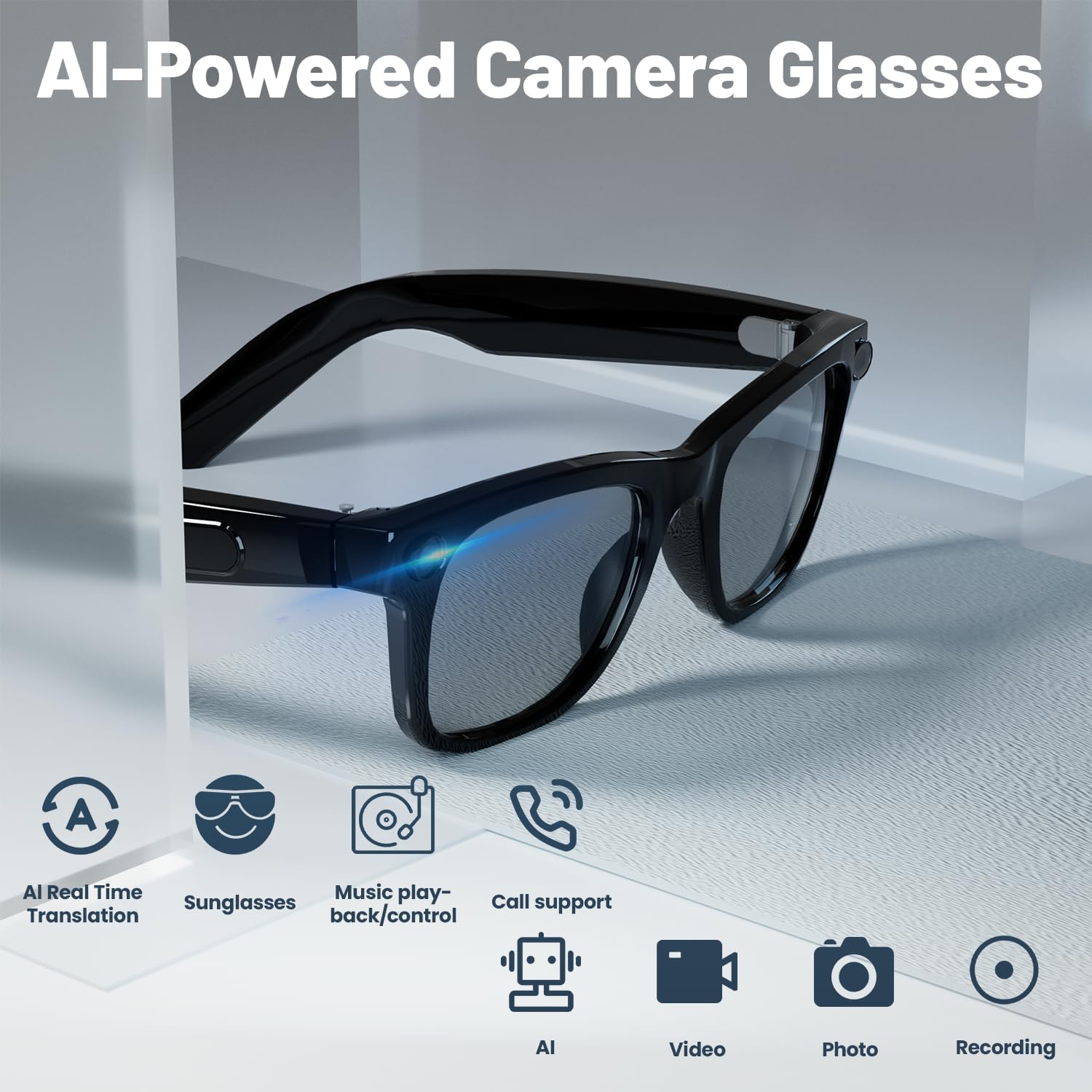 8MP AI Smart Glasses: 1080P Vi - Smart Glasses Lens のレビューと価格