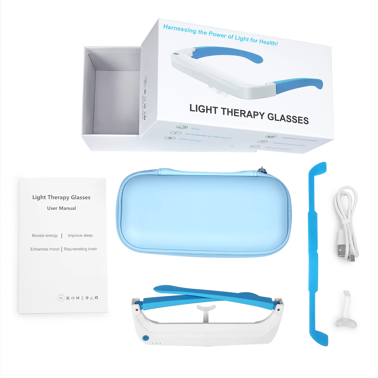 SAD Light Therapy Glasses Red  - Light Therapy Glasses のレビューと価格
