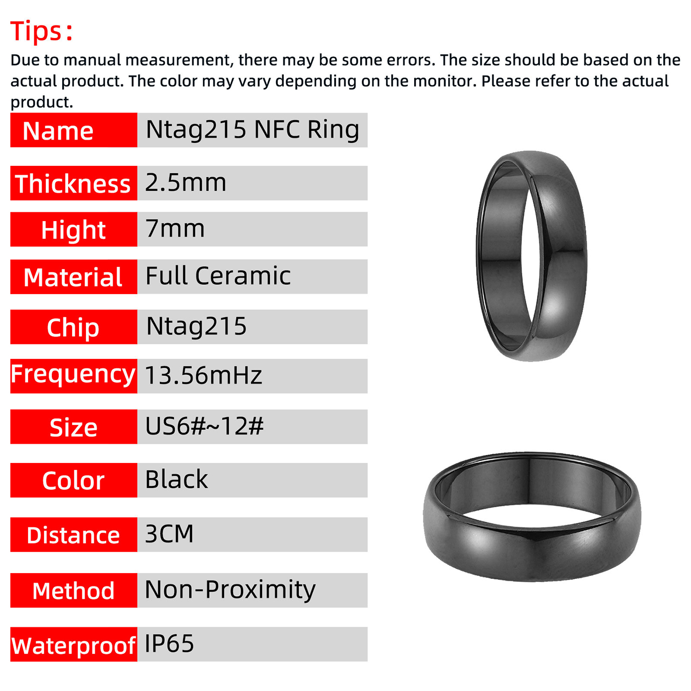 Ntag215 NFC Full Ceramic Smart - Smart Ring Nfc Pay のレビューと価格